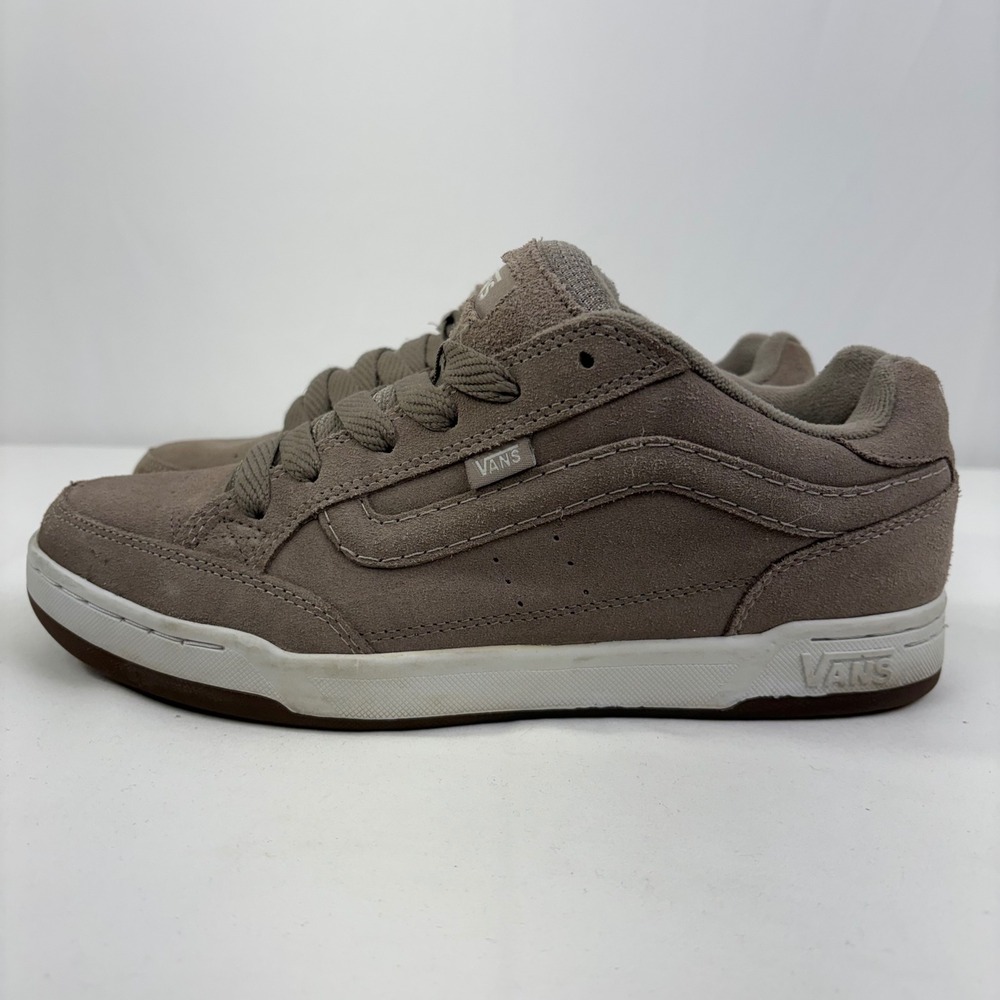 Vtg Vans Varial Mens Taupe Suede Low Top Skate Sneakers Shoes Y2K Chunky 10.5